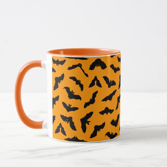Taza Naranja Halloween Volando Bats (Izquierda)