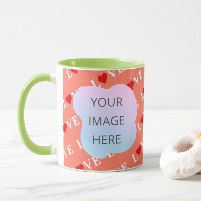 Taza Naranja LOVE Heart (Con donut)