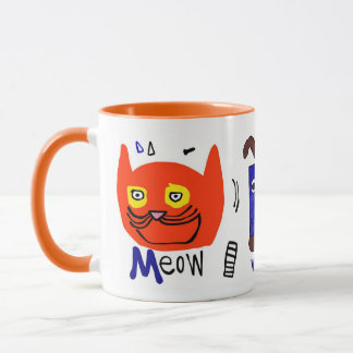 Taza Naranja Miau Guau