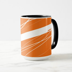 Taza Naranja Minimalista abstracto moderno-blanco