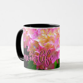 Taza Naranja morado rosado hidrangeas #momlife