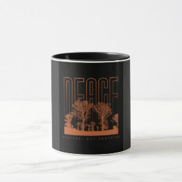 Taza Naranja negro Futurista Mug de la Paz