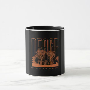Taza Naranja negro Futurista Mug de la Paz