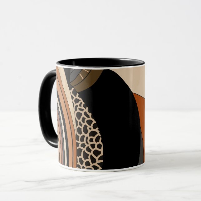Taza Naranja negro neutral Boho moderno (Anverso izquierdo)