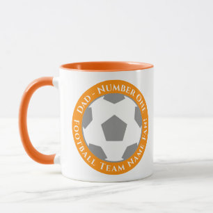 Taza Naranja - Papá de Fútbol Vibrante y Divertido