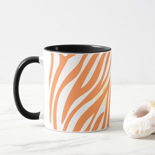 Taza Naranja Patrón de pintura Diseño de arte moderno (Con donut)