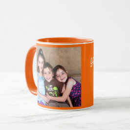 Taza Naranja Personaliza la PLANTILLA FOTOGRÁFICA Regal