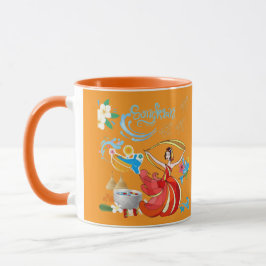 Taza naranja radiante del año nuevo tailandés