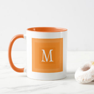 Taza Naranja simple grande inicial