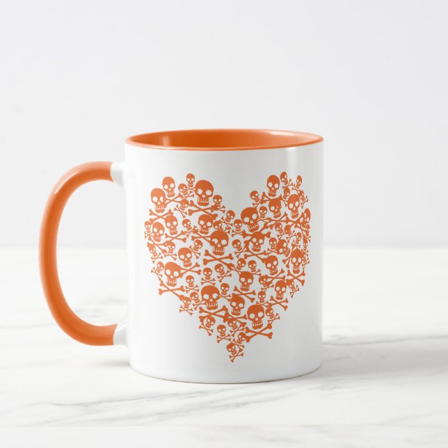 Taza Naranja Skull Heart Mug (Izquierda)