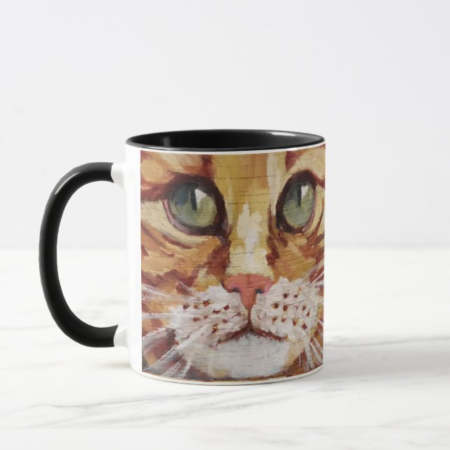 Taza Naranja Tabby Pintura Detalle Mug (Izquierda)