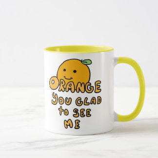 Taza naranja usted alegre beber