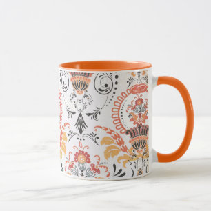 Taza Naranja y damasco blanco... tazón de café