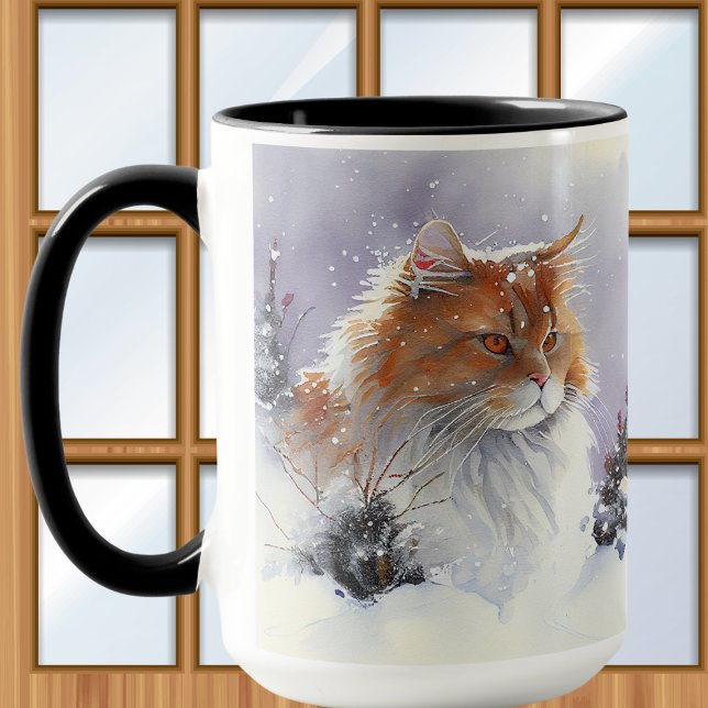 Taza Naranja Y Mono Blanco De Maine Tabby Cat Coffee Mu (Subido por el creador)