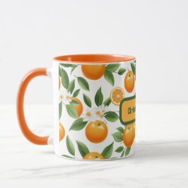 Taza Naranjas y hojas de personalizable
