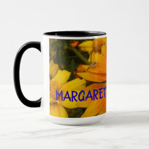 Taza Naranjas y Lemons Blanketflower con araña cangrejo
