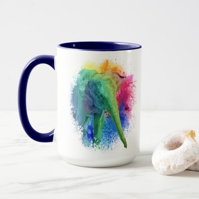 Taza Nariz elefante de Mandala (Con donut)