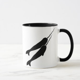 Taza Narwhals lindo que nada junto la silueta negra
