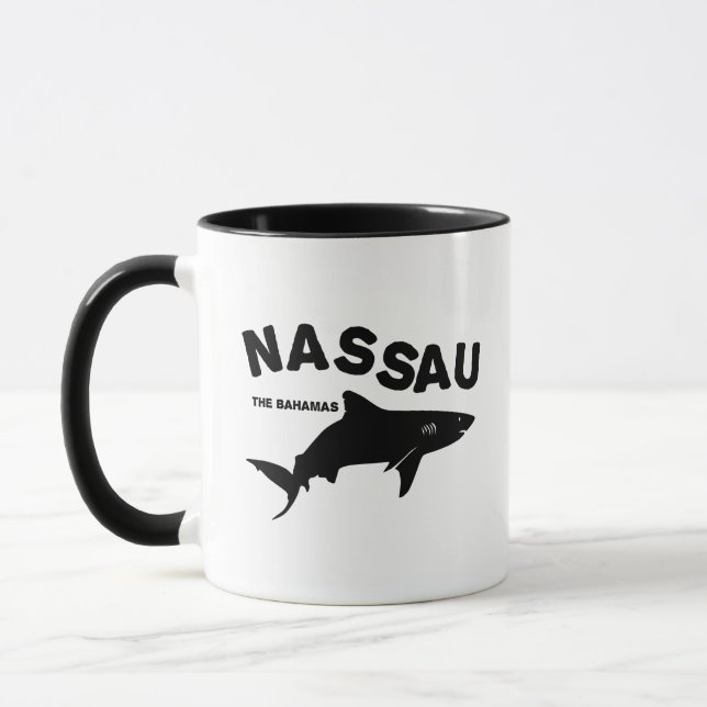 Taza Nassau - Las Bahamas: Camiseta de buceo de tiburon (Izquierda)