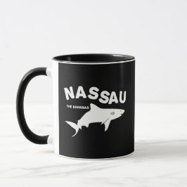 Taza Nassau - Las Bahamas: Camiseta de buceo de tiburon