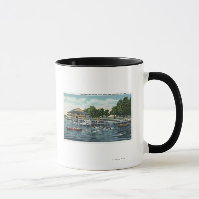 Taza Natación en la playa y casino de Bemus Point (Derecha)