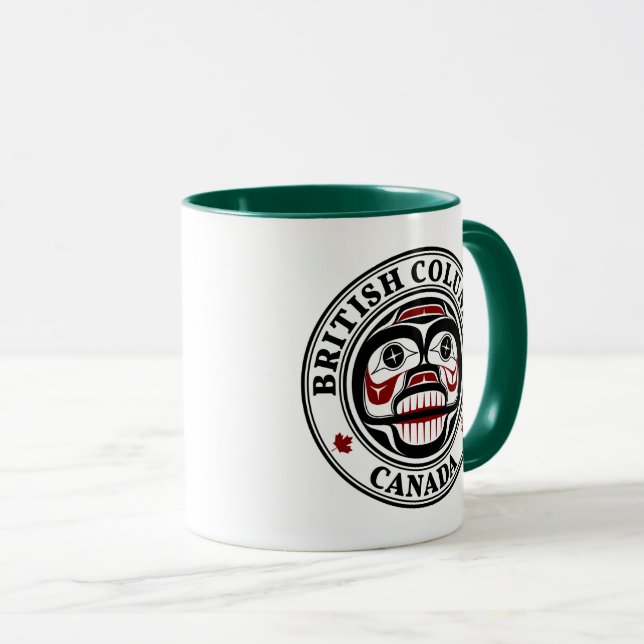 Taza Nativo Americano Rojo Negro Haida Arte llorando Cr (Anverso derecho)