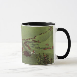 Taza Nativos americanos vintage, persecución búfala por