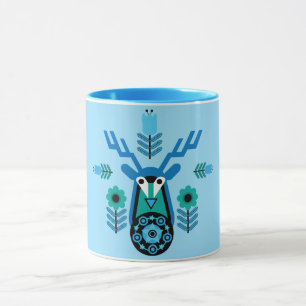 Taza Naturaleza escandinava Cabeza de ciervo Art T-Shir