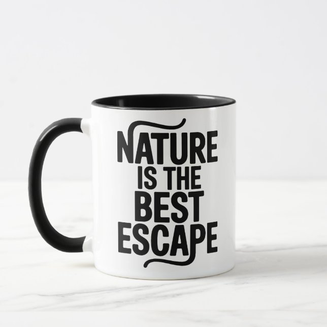 Taza Nature Is The Best Escape Outdoor Quote Design (Izquierda)