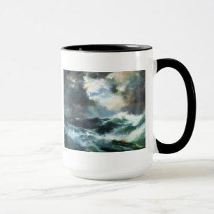 Taza Naufragio iluminado por la luna en el mar