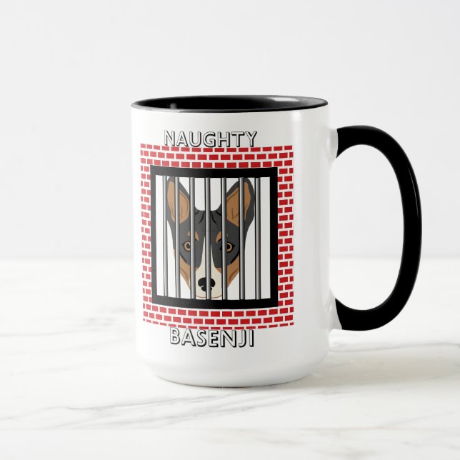 Taza Naughty Basenji Funny Dog (Derecha)