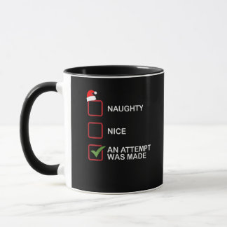 Taza Naughty Nice Attempt Made Funny Christmas List