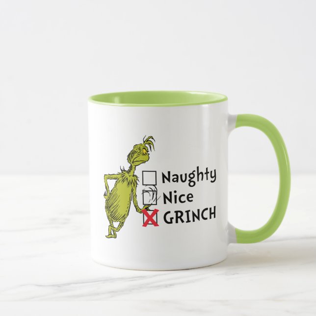 Taza Naughty, Nice or Grinch Quote (Derecha)