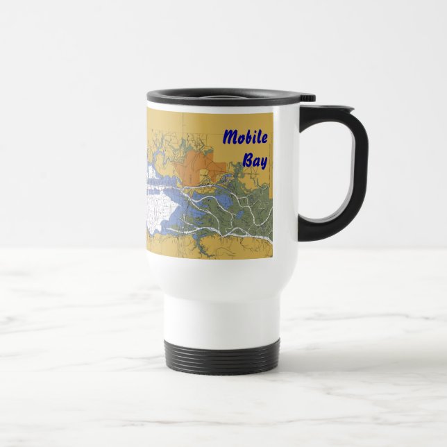 Taza náutica Alabama de la carta de la bahía móvil (Derecha)