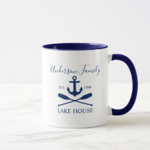 Náutica Casa Anchor Oars Familia Azul Blanco