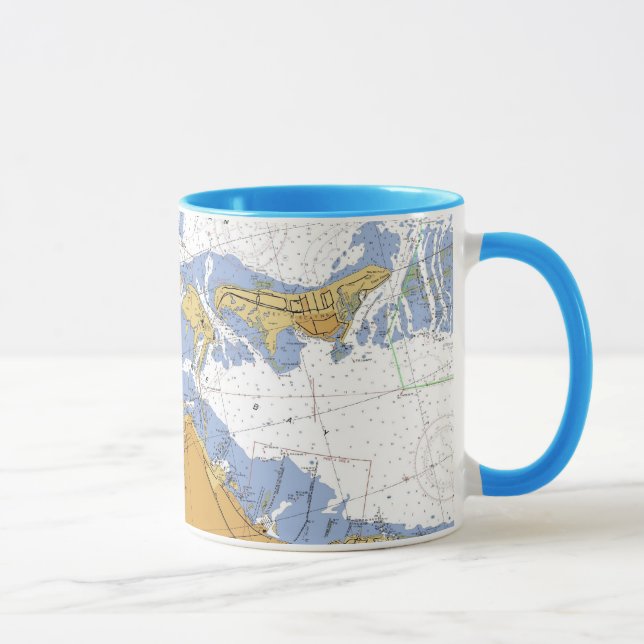 Taza náutica de la carta de la bahía de Miami, la (Derecha)