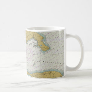 Taza náutica de la carta de Michigan de la bahía