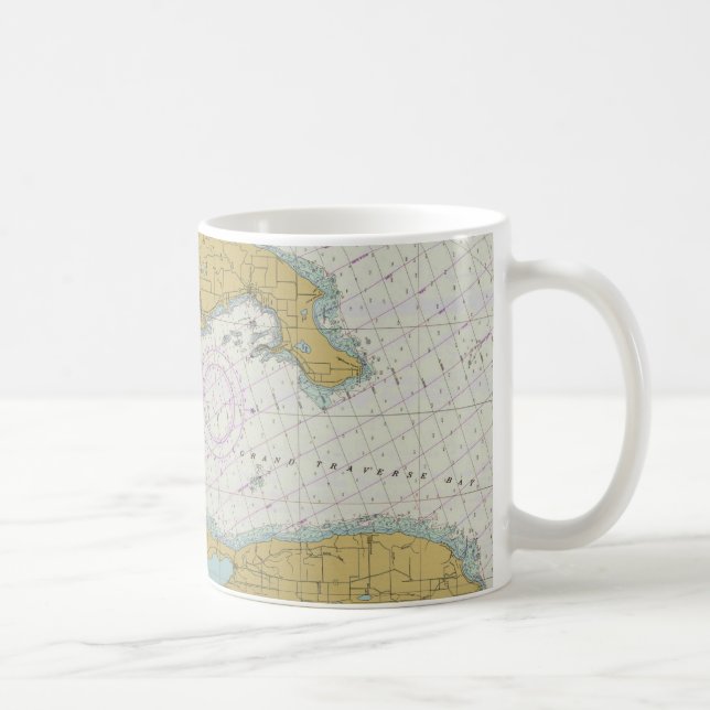 Taza náutica de la carta de Michigan de la bahía (Derecha)