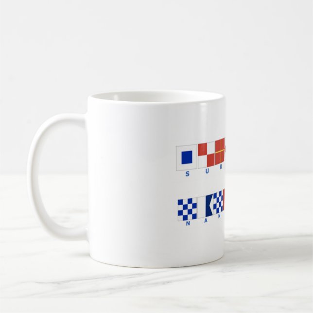 Taza náutica de Surfside Nantucket de la bandera (Izquierda)