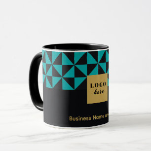 Taza Nave negra y verde azulada Duo - Logotipo de negoc