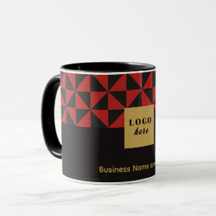 Taza Nave roja Duo negra y crimson - Logotipo comercial