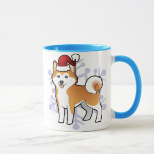 Taza Navidad Akita Inu/Shiba Inu