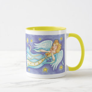Taza Navidad Bonita, Ángel Músico Tocando Su Corneta