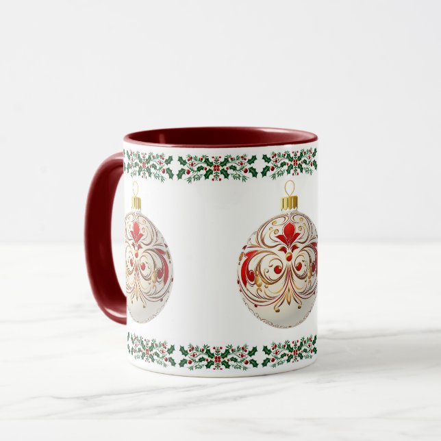 Taza Navidad botánico elegante decorativo (Anverso izquierdo)