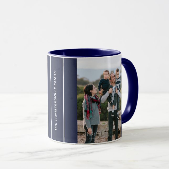 Taza Navidad con el azul de los bajos rojos | Fotografí (Anverso derecho)