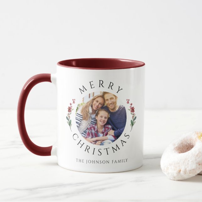 Taza Navidad con Foto Botánica Moderna (Con donut)
