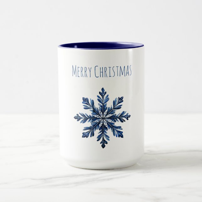 Taza Navidad Copo de Nieve Azul (Centro)