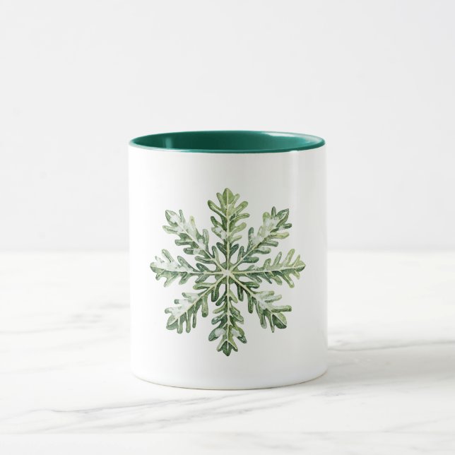 Taza Navidad Copo de Nieve Verde (Centro)