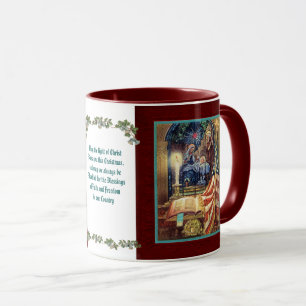 Taza Navidad cristiana americana patriótica