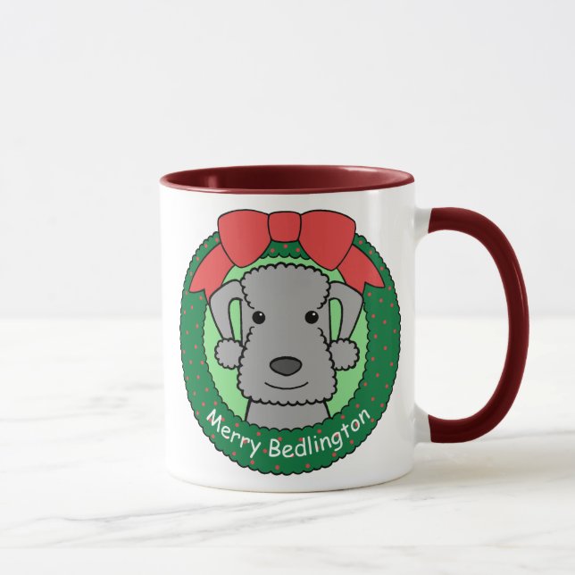 Taza Navidad de Bedlington Terrier (Derecha)
